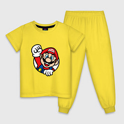 Пижама хлопковая детская MarioFace, цвет: желтый
