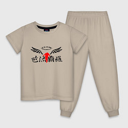Пижама хлопковая детская Tokyo Revengers Team Walhalla, цвет: миндальный