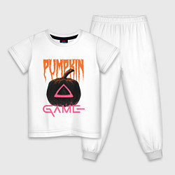 Пижама хлопковая детская Pumpkin Game, цвет: белый