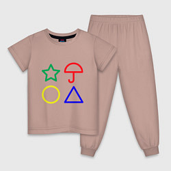 Пижама хлопковая детская Candy Game, цвет: пыльно-розовый