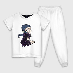 Пижама хлопковая детская Девушка стесняшка, цвет: белый