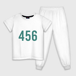 Пижама хлопковая детская Игрок 456, цвет: белый