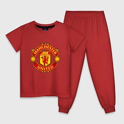 Пижама хлопковая детская Манчестер Юнайтед логотип, цвет: красный