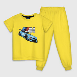 Пижама хлопковая детская BMW M Performance Motorsport, цвет: желтый