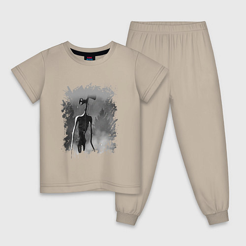 Детская пижама СИРЕНОГОЛОВЫЙ В ТУМАНЕ / Миндальный – фото 1