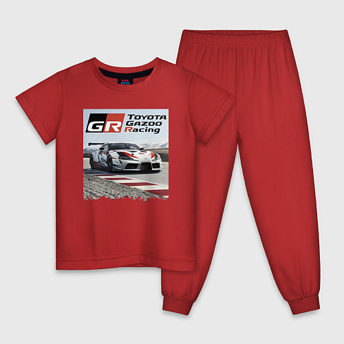 Детская пижама Toyota Gazoo Racing - легендарная спортивная коман / Красный – фото 1