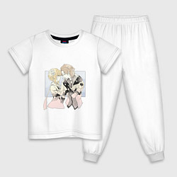 Пижама хлопковая детская Люмин и Альбедо, цвет: белый