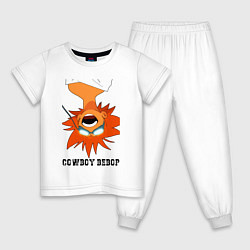 Пижама хлопковая детская Edward Net, цвет: белый