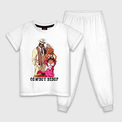 Пижама хлопковая детская Jet Ein Ed, цвет: белый