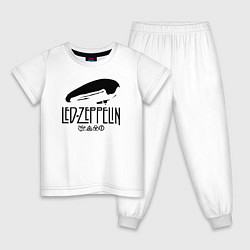 Пижама хлопковая детская Дирижабль Led Zeppelin с лого участников, цвет: белый