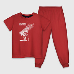 Пижама хлопковая детская Led Zeppelin IV альбом, цвет: красный