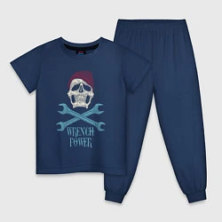 Пижама хлопковая детская Wrench Power, цвет: тёмно-синий