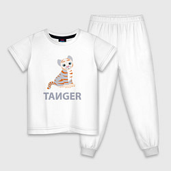 Пижама хлопковая детская ТАЙGER, цвет: белый