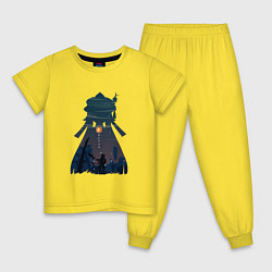 Пижама хлопковая детская Hu Tao Ху Тао, цвет: желтый