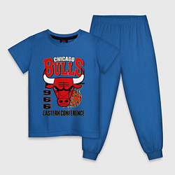 Пижама хлопковая детская Chicago Bulls NBA цвета синий — фото 1