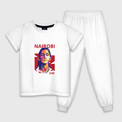Пижама хлопковая детская Nairobi Girl, цвет: белый