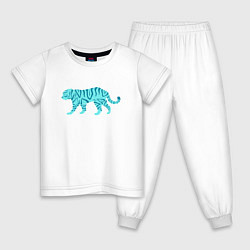 Пижама хлопковая детская Водяной тигр 2022, цвет: белый