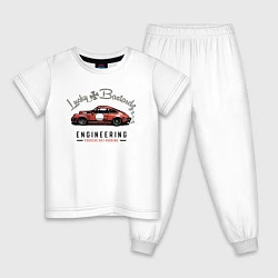 Пижама хлопковая детская Porsche Lucky Bastardz, цвет: белый