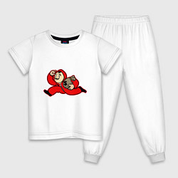 Пижама хлопковая детская Money Runner, цвет: белый