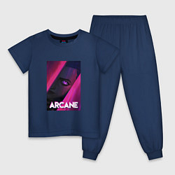 Пижама хлопковая детская Arcane Neon, цвет: тёмно-синий