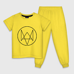 Пижама хлопковая детская Watch Dogs, цвет: желтый