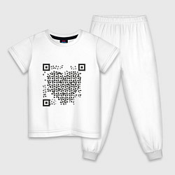 Пижама хлопковая детская QR Love, цвет: белый