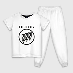 Пижама хлопковая детская Buick Black and White Logo, цвет: белый