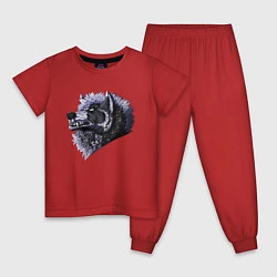 Пижама хлопковая детская Свирепый крутой волчара, цвет: красный