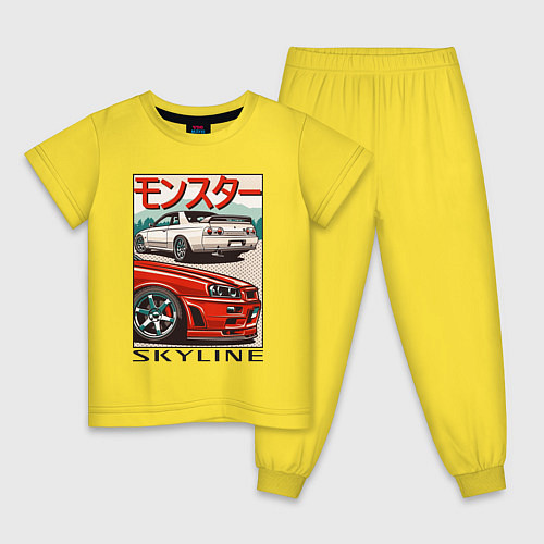 Детская пижама Nissan Skyline Ниссан Скайлайн / Желтый – фото 1