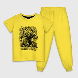 Пижама хлопковая детская Истинный хозяин Русского леса, цвет: желтый