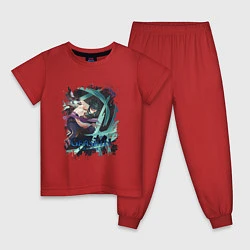 Пижама хлопковая детская XIAO, СЯО, ГЕНШИН ИМПАКТ, цвет: красный