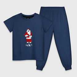 Пижама хлопковая детская My Santa, цвет: тёмно-синий
