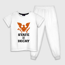 Пижама хлопковая детская State of Decay Эмблема Лого, цвет: белый