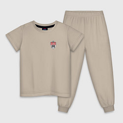 Пижама хлопковая детская ФК ХИМКИ большой логотип на спине, цвет: миндальный