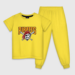 Пижама хлопковая детская Pittsburgh Pirates - baseball team, цвет: желтый