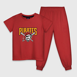 Пижама хлопковая детская Pittsburgh Pirates - baseball team, цвет: красный