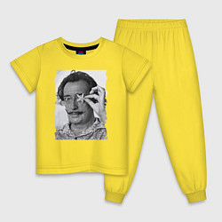 Пижама хлопковая детская Сальвадор Дали - морская звезда, цвет: желтый