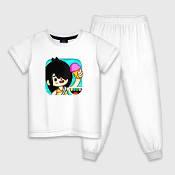 Пижама хлопковая детская Toca Boca Тока Бока персонаж Нари, цвет: белый