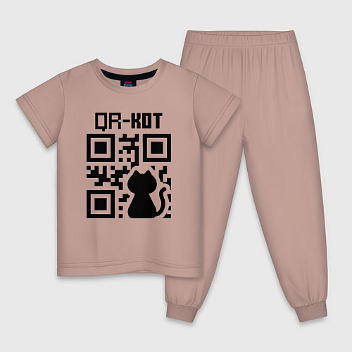 Детская пижама QR КОТ КОТЕНОК / Пыльно-розовый – фото 1