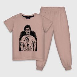 Пижама хлопковая детская Zombie age, цвет: пыльно-розовый