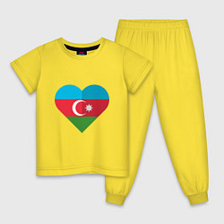 Пижама хлопковая детская Сердце Азербайджана, цвет: желтый