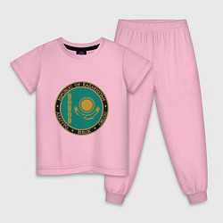 Пижама хлопковая детская Home Kazakhstan, цвет: светло-розовый