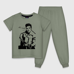 Пижама хлопковая детская Elvis, цвет: авокадо