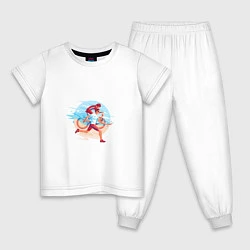 Пижама хлопковая детская Трилайф, цвет: белый