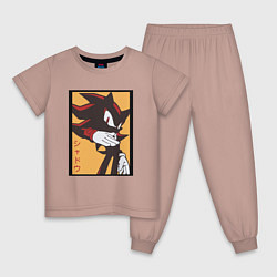 Пижама хлопковая детская Ёж Шэдоу 006, цвет: пыльно-розовый