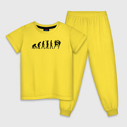 Пижама хлопковая детская Эволюция Муай Тай, цвет: желтый