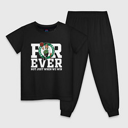 Пижама хлопковая детская FOREVER NOT JUST WHEN WE WIN, BOSTON CELTICS, БОСТ, цвет: черный