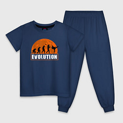 Пижама хлопковая детская Карате эволюция, цвет: тёмно-синий