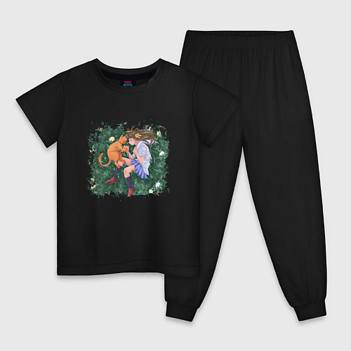 Детская пижама Тору на траве / Черный – фото 1