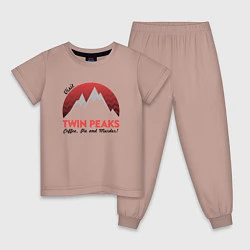 Пижама хлопковая детская Твин Пикс 2022 ltd, цвет: пыльно-розовый